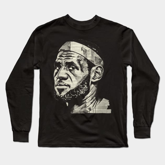 Lebron Big James - paper tape Long Sleeve T-Shirt by PAPER TYPE